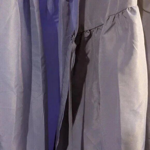 NWOT Monki Women Long Sleeve Midi Wrap Front Side Tie Dress Blue Size 38 (US 6) - Picture 10 of 14